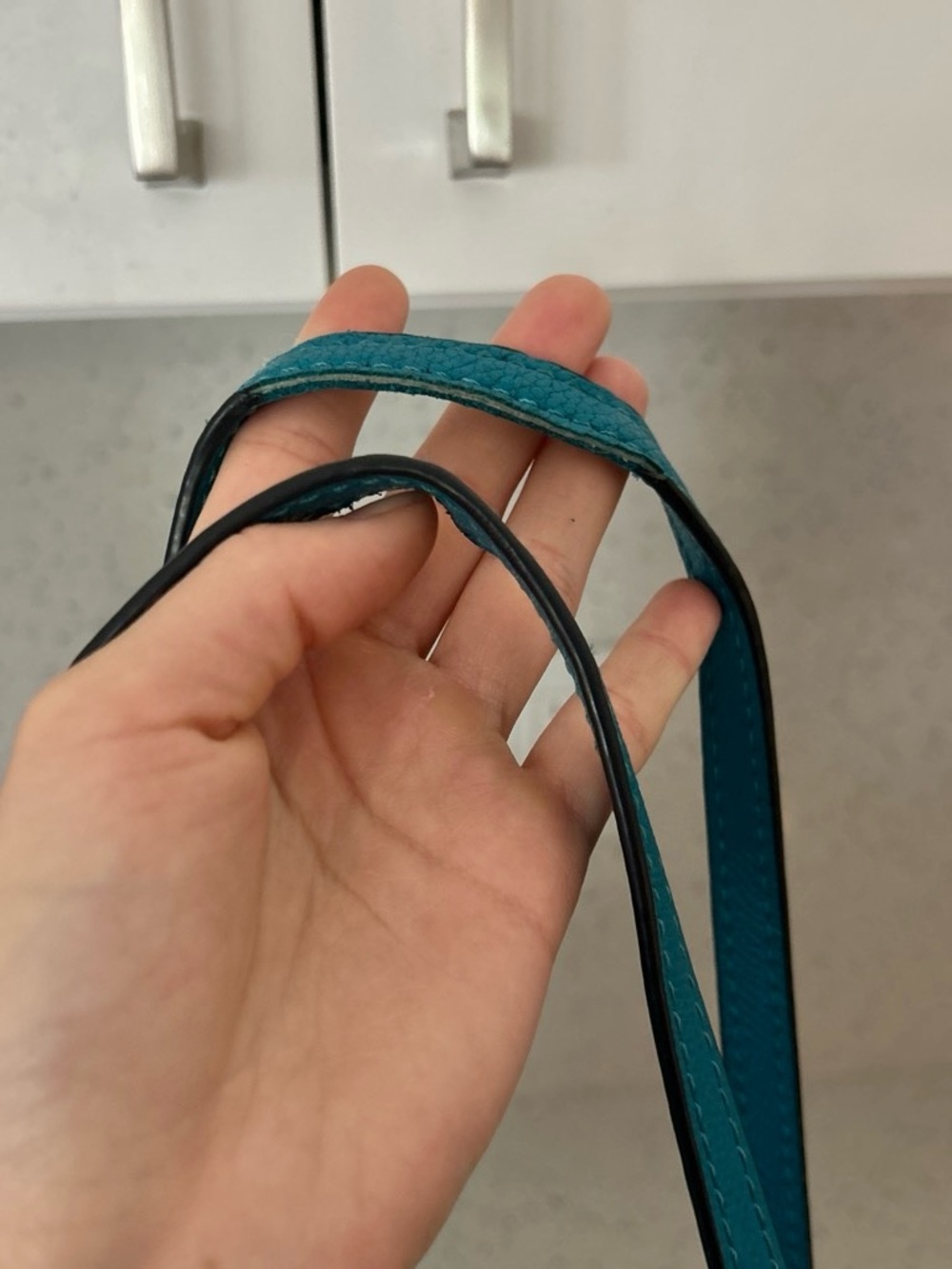 Coach Teal Leather Tote Bag - Picture 5 of 9